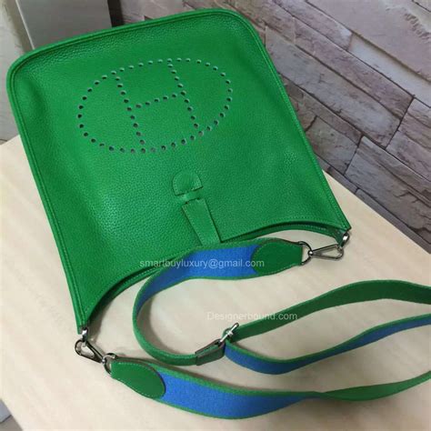 replica hermes evelyn iii gm bag in green color|how to check hermes bags.